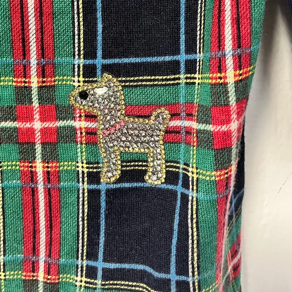 Talbots Merino Wool Plaid Crewneck Dog Sweater size small - Picture 6 of 8